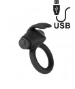 Neptune - Anello Fallico Vibrante in Silicone 5,6 cm. Nero Ricaricabile USB