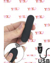 Buller - Bullet Vibrante in Silicone con Telecomando Wireless 7,6 x 2 cm. Nero Ricaricabile USB