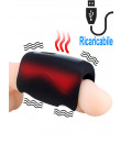 Masturbatore Vibrante in Silicone con Effetto Riscaldante Ricaricabile USB Nero