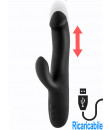 Angus - Vibratore Rabbit con Spinta in Silicone 25 x 3,6 cm. Ricaricabile USB Nero