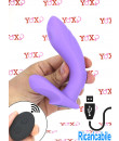 No. Sixteen - Vibratore Doppio Pulsante in Silicone 12,4 x 3,3 e 8,7 x 3,7 cm. Ricaricabile USB Lilla