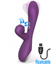 Vibratore Rabbit in Silicone con Risucchio ed Effetto Oscillante 20,5 x 4 cm. Ricaricabile USB Viola