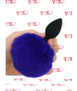 Cuneo Anale in Silicone con Coda BUNNY Viola 7 x 3 cm. Nero