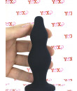 Willendorf - Cuneo Anale Progressivo 12 x 4 cm. in Silicone Nero