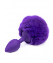 Cuneo Anale in Silicone con Coda a Pompon Viola 7 x 3 cm. Viola