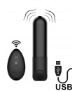 Bullet Vibrante in Silicone con Telecomando Wireless 8,6 x 2,5 cm. Nero Ricaricabile USB