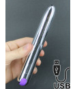 Renee - Vibratore 18,5 x 2,6 cm. Ricaricabile USB Argento