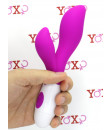 Vibratore rabbit Preston in silicone fucsia 20 x 3,4 cm.