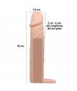 Guaina Allunga Pene +5 cm. con Anello Testicoli color Carne 17 x 3,6 cm.