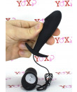 Cuneo Anale Vibrante in Puro Silicone Nero da Passeggio 10 x 3 cm.