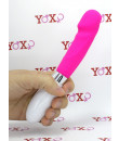 Massaggiatore/vibratore in silicone rosa 20,8 x 3,5 cm.