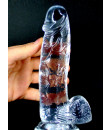 Fallo Realistico in Jelly Morbido e Flessibile con Testicoli 18 x 4,1 cm. Trasparente