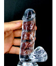 Fallo Realistico in Jelly Morbido e Flessibile con Testicoli 14 x 3,3 cm. Trasparente