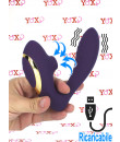 Vibratore 2 in 1 Punto G e Succhia Clitoride in Silicone 13,5 x 3,5 cm. Viola Ricaricabile USB