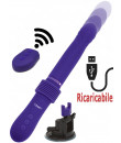 Vibratore in silicone viola con spinta e ventosa removibile ricaricabile con USB 31 x 3,7 cm.