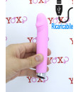 Mini vibratore in silicone rosa con pulsazione ricaricabile USB 14,5 x 2,3 cm.