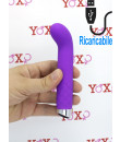 Mini vibratore Punto G in silicone viola con pulsazione ricaricabile USB 14 x 2,3 cm.