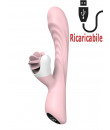 Vibratore Rabbit in Silicone con Lingue Lecca Clitoride 13 x 3 cm.