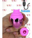 Ovetto con Lingua Stimola e Lecca Clitoride in Silicone 6,6 x 3,8 cm. Ricaricabile con USB