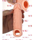 Guaina Realistica in Silicone con Anello per Testicoli 14 x 4 cm. Aumenta Lunghezza e Circonferenza