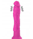 Vibratore Realistico 19 x 3 cm. in Silicone Rosa Fluo