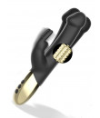 Vibratore Rabbit Rotante Nero Con Stimolatore Clitoride 22 x 3,2 cm