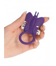 Anello Fallico Vibrante in Puro Silicone Viola con Farfalla