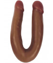 Dildo Doppio Anale e Vaginale Color Cioccolato 33 x 3,5 cm