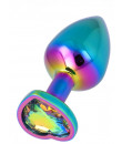 Plug Anale Multicolor con Pietra a Forma di Cuore 8,3 x 3,4 cm Taglia M