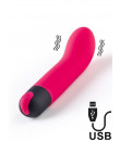 Mini Vibratore Bullet V4 10 x 3 cm  Ricaricabile con USB Fucsia 