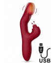 Vibratore Riscaldante con Stimolazione Clitoridea 22 x 3,2 cm silenzioso