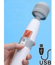 Revolutionary Wand - Massaggiatore in Silicone 26,4 x 5,4 cm. Grigio Ricaricabile USB