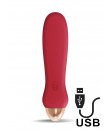 Vibratore Luxo in Silicone 11,5 x 3 cm.Ricaricabile USB Rosso