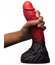 Lycan - Dildo di Licantropo con Aggancio Universale 26,6 x 5 cm. Rosso e Nero