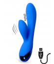 Vibratore Rabbit con Stimolatore Clitoride MARNA Blu USB 18,5 cm