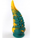 Dildo Anale Tentacolo di Piovra Gigante in Silicone 21,5 x 8 cm. Giallo e Verde