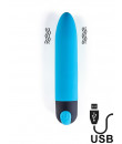 Mini Vibratore Bullet V3 10 x 3 cm  Ricaricabile con USB Azzurro