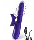 Vibratore Rabbit No. Fourteen con Lingue Lecca Clitoride in Silicone 26 x 3,6 cm. Ricaricabile USB