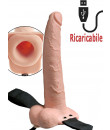 StrapOn cavo vibrante color carne ricaricabile USB 23 x 4,8 cm.