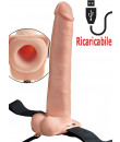 StrapOn cavo vibrante color carne ricaricabile USB 28,5 x 5,2 cm.