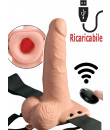 StrapOn cavo vibrante color carne con telecomando wireless ricaricabile USB 16 x 4,5 cm.