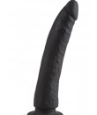 Dildo realistico Silicone E11 19 x 3 cm con Ventosa Nero