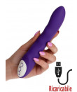 Vibratore in Puro Silicone Viola Ricaricabile USB 21 x 3,5 cm.