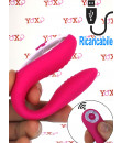 Vibratore per Coppia in Puro Silicone Rosa Ricaricabile USB con Telecomando Senza Fili