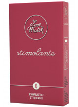 Profilattici Love Match con Rilievi Stimolanti - 6 Pezzi