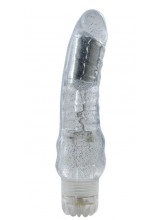 VIBRATORE JAMMY JELLY GLITTER BURSTY CLEAR 17 x 4 cm.