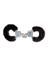 Omaggio Manette "Love-Cuffs" Nere In Metallo Rivestite In Peluche