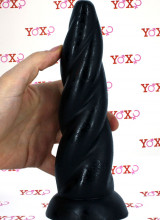 Unicorn Twist - Dildo Anale Corno di Unicorno 22 x 6 cm. Nero