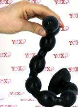 Snake Beads - Gut Snake Dildo Flessibile con 8 Bulbi 48 x 3,5 cm. Nero