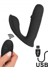 Panty Vibrator - Vibratore Indossabile con Spinta in Silicone Nero Ricaricabile con Telecomando Wireless